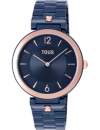 Reloj analógico con brazalete de acero IP azul y acero IPRG rosado S-Band